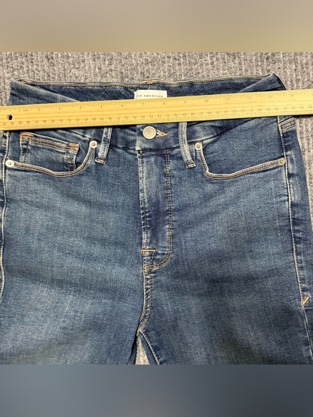 Good American Good Legs Skinny Jeans Blue Mid Rise Denim Size 4 / 27 Stretch - Picture 9 of 11